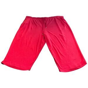 6X 42/44 Woman Withing Elastic Waist Drawstring Knit Capri Pants Red